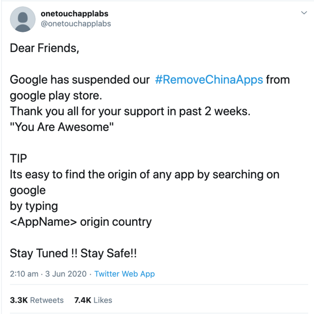 “删除中国应用”被删除，“抵制中国货”降温