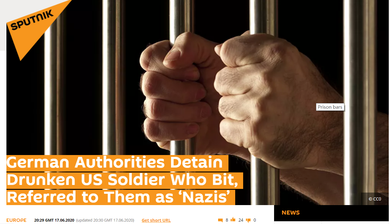 美军士兵大闹德警察,被捆绑双腿强行拖走:美