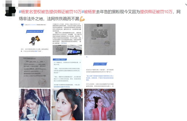 杨紫黑粉被告后伪造公章做证据，现处罚结果出