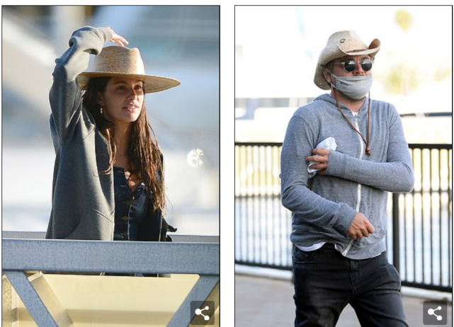 莱昂纳多在豪华游艇上为小女友庆生，两人造型