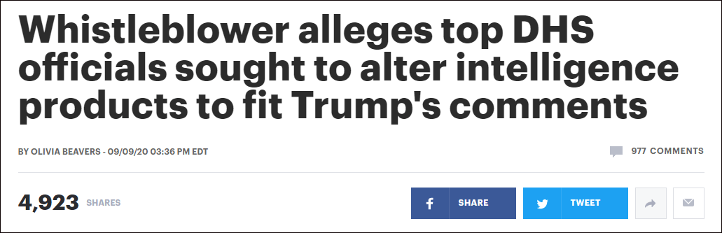 美情报人员告密:被要求停止关注俄罗斯干预大