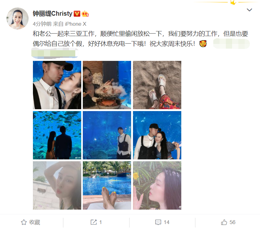 钟丽缇50岁生日将至，晒美照秀恩爱，皮肤吹弹可