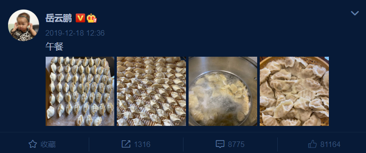 岳云鹏发微博“自问自答”称想吃饺子,粉丝吐