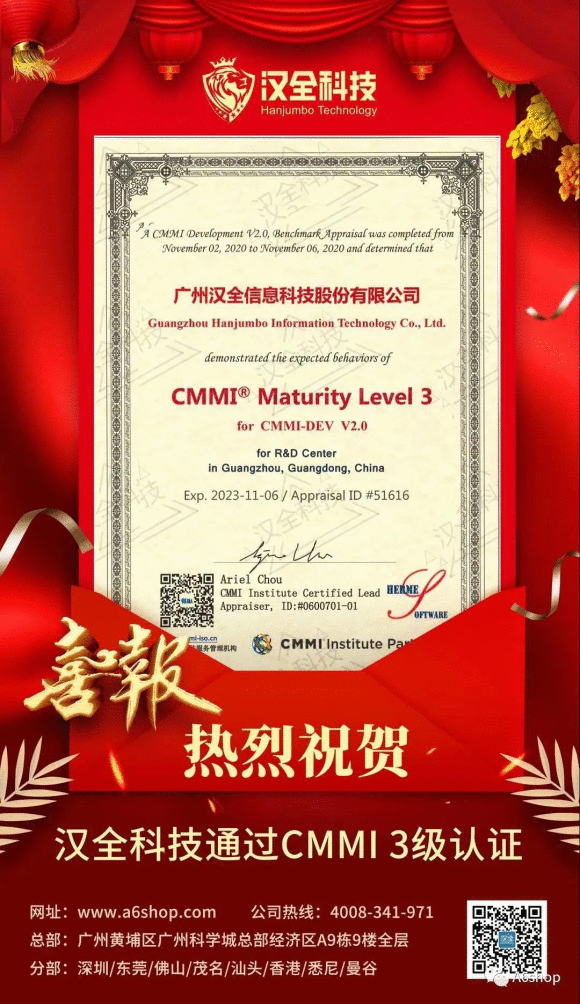 喜讯热烈：庆祝汉全科技通过CMMI3评审，软件研发